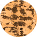 Round Abstract Orange Modern Rug, abs957org