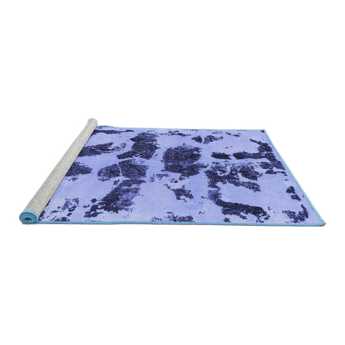 Sideview of Machine Washable Abstract Blue Modern Rug, wshabs957blu