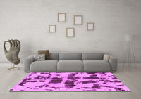 Machine Washable Abstract Pink Modern Rug, wshabs957pnk