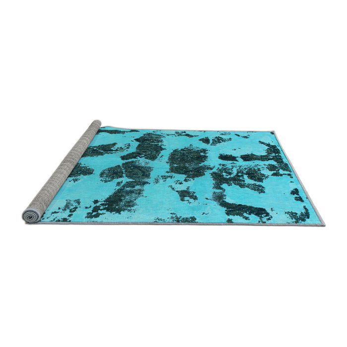 Sideview of Machine Washable Abstract Light Blue Modern Rug, wshabs957lblu