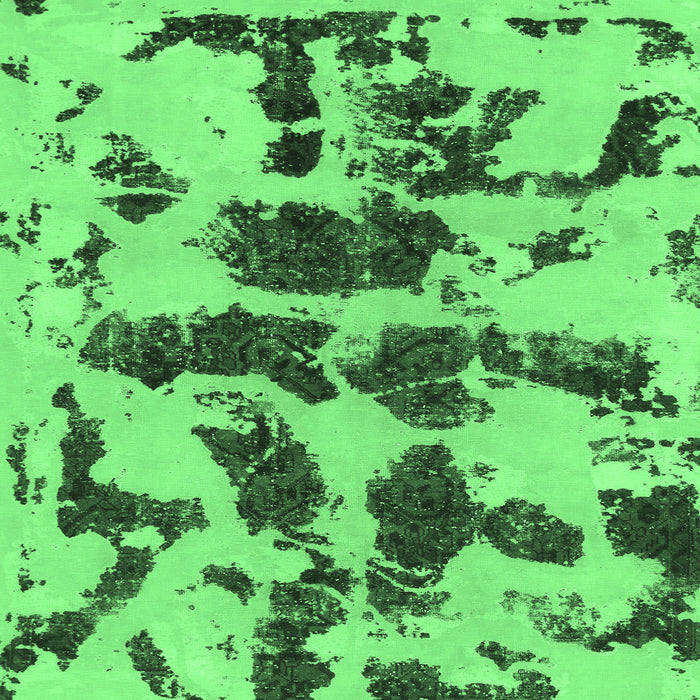 Square Abstract Emerald Green Modern Rug, abs957emgrn