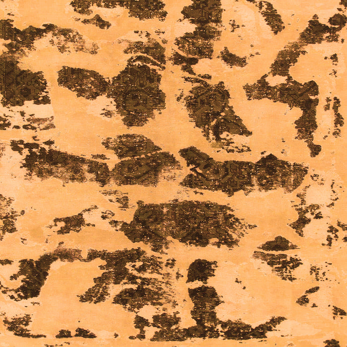 Square Machine Washable Abstract Orange Modern Area Rugs, wshabs957org