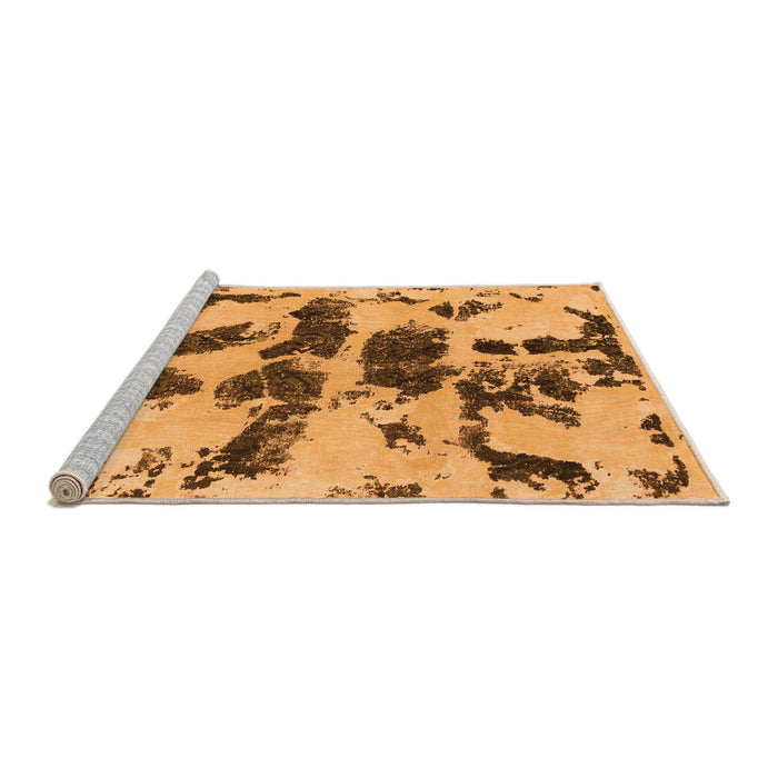 Sideview of Machine Washable Abstract Orange Modern Area Rugs, wshabs957org