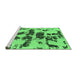 Sideview of Machine Washable Abstract Emerald Green Modern Area Rugs, wshabs957emgrn