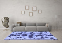 Machine Washable Abstract Blue Modern Rug, wshabs957blu