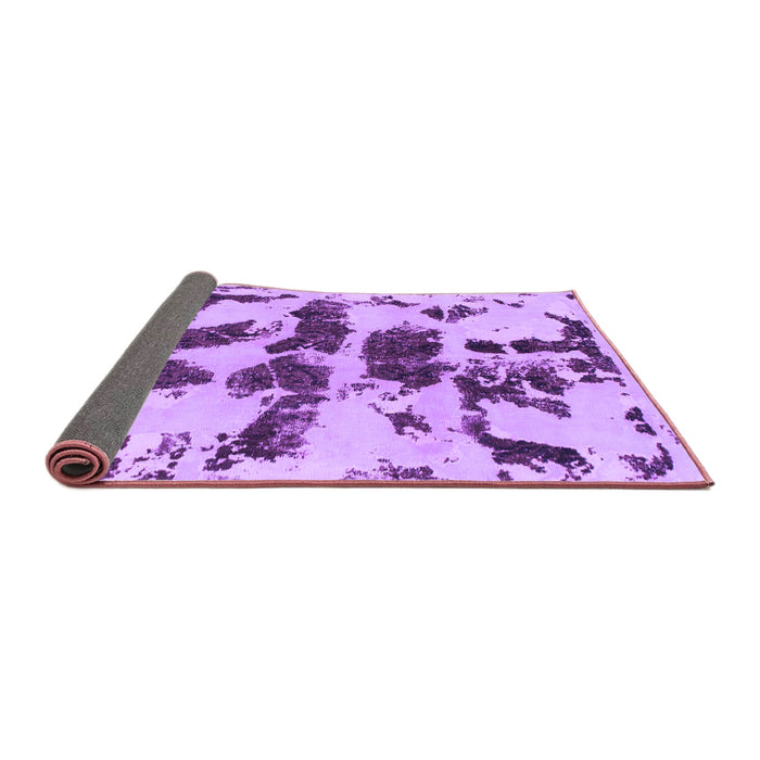 Sideview of Abstract Purple Modern Rug, abs957pur