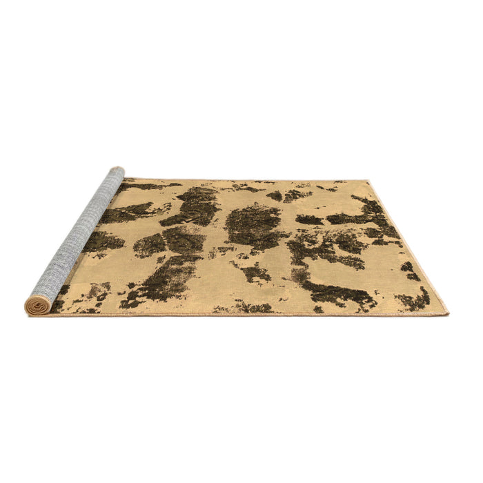 Sideview of Machine Washable Abstract Brown Modern Rug, wshabs957brn