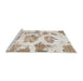 Sideview of Machine Washable Abstract Camel Brown Rug, wshabs958