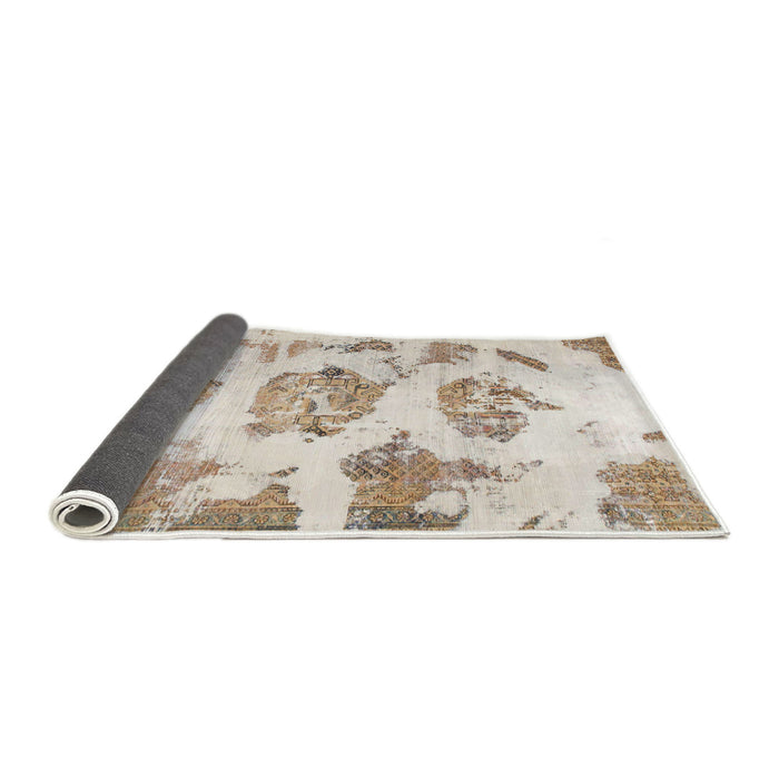 Sideview of Abstract Camel Brown Modern Rug, abs958