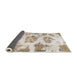 Sideview of Abstract Camel Brown Modern Rug, abs958