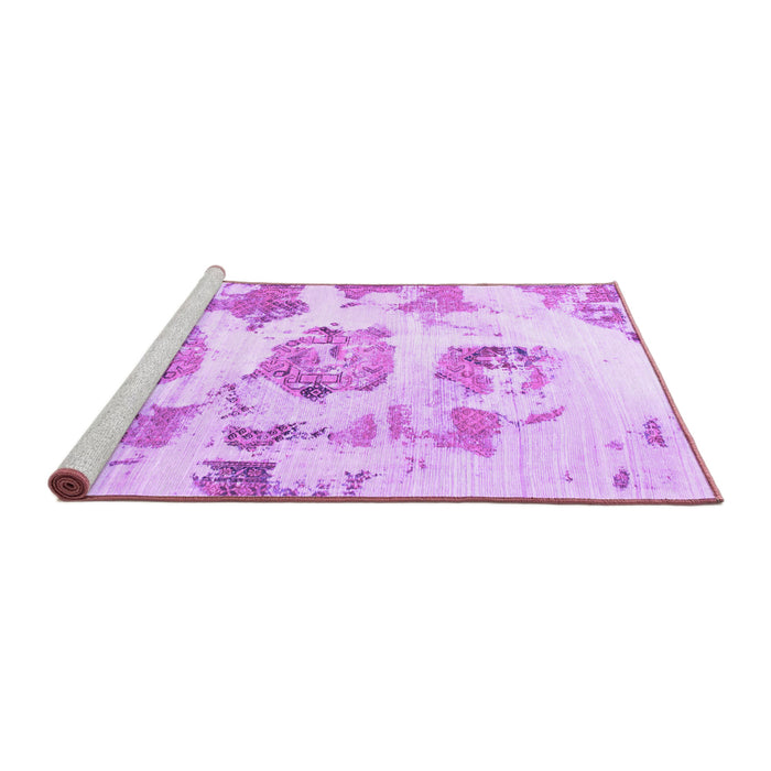Sideview of Machine Washable Abstract Purple Modern Area Rugs, wshabs958pur