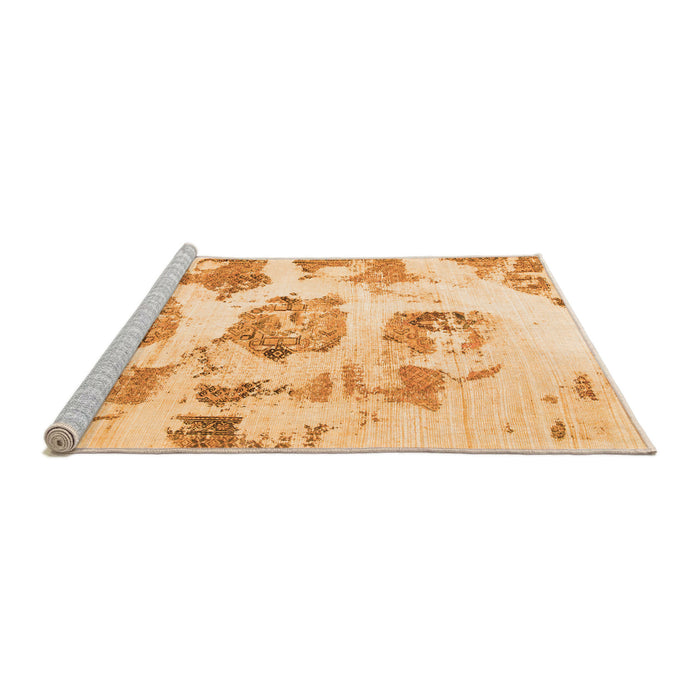 Sideview of Machine Washable Abstract Orange Modern Area Rugs, wshabs958org