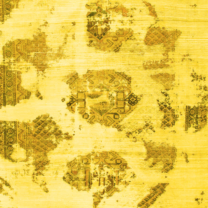 Machine Washable Abstract Yellow Modern Rug, wshabs958yw