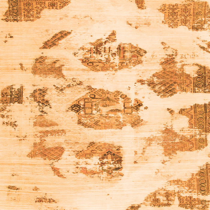 Square Machine Washable Abstract Orange Modern Area Rugs, wshabs958org