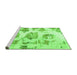 Sideview of Machine Washable Abstract Green Modern Area Rugs, wshabs958grn