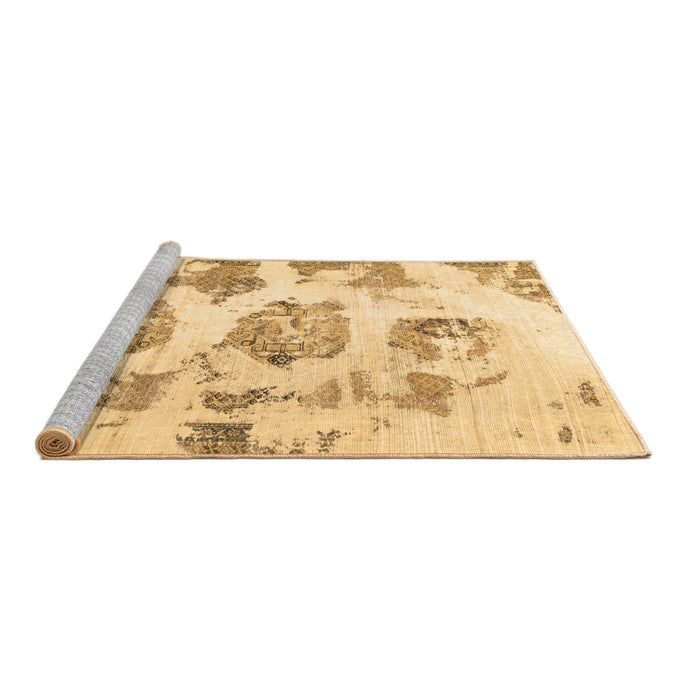 Sideview of Machine Washable Abstract Brown Modern Rug, wshabs958brn