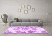 Machine Washable Abstract Purple Modern Area Rugs in a Living Room, wshabs958pur