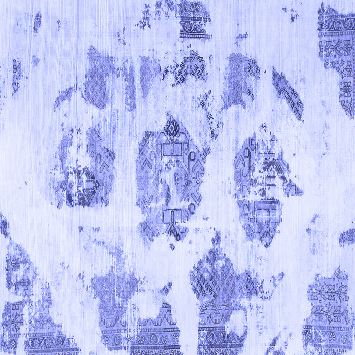 Square Abstract Blue Modern Rug, abs958blu