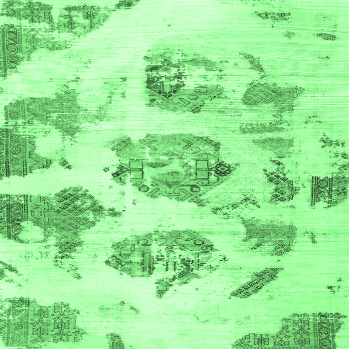 Square Machine Washable Abstract Emerald Green Modern Area Rugs, wshabs958emgrn