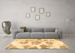 Machine Washable Abstract Brown Modern Rug in a Living Room,, wshabs958brn