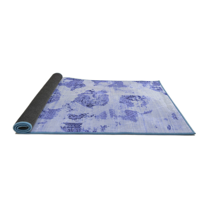 Sideview of Abstract Blue Modern Rug, abs958blu