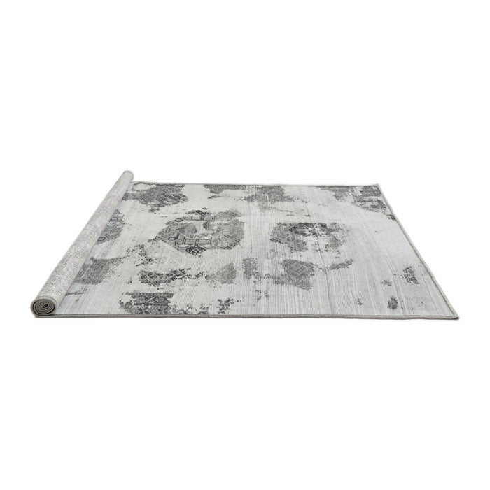 Sideview of Machine Washable Abstract Gray Modern Rug, wshabs958gry