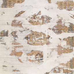 Square Machine Washable Abstract Camel Brown Rug, wshabs958