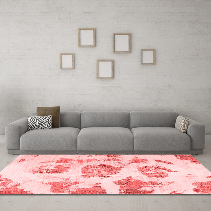 Modern Red Washable Rugs