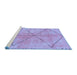 Sideview of Machine Washable Abstract Blue Modern Rug, wshabs959blu