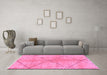 Machine Washable Abstract Pink Modern Rug in a Living Room, wshabs959pnk