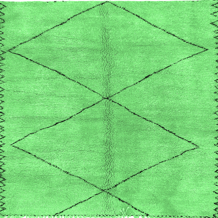 Square Abstract Emerald Green Modern Rug, abs959emgrn