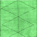 Square Abstract Emerald Green Modern Rug, abs959emgrn