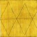 Square Abstract Yellow Modern Rug, abs959yw