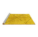 Sideview of Machine Washable Abstract Yellow Modern Rug, wshabs959yw