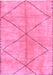 Machine Washable Abstract Pink Modern Rug, wshabs959pnk