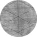 Round Abstract Gray Modern Rug, abs959gry