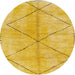 Round Abstract Orange Modern Rug, abs959