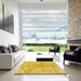 Square Abstract Orange Modern Rug in a Living Room, abs959