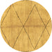 Round Abstract Brown Modern Rug, abs959brn