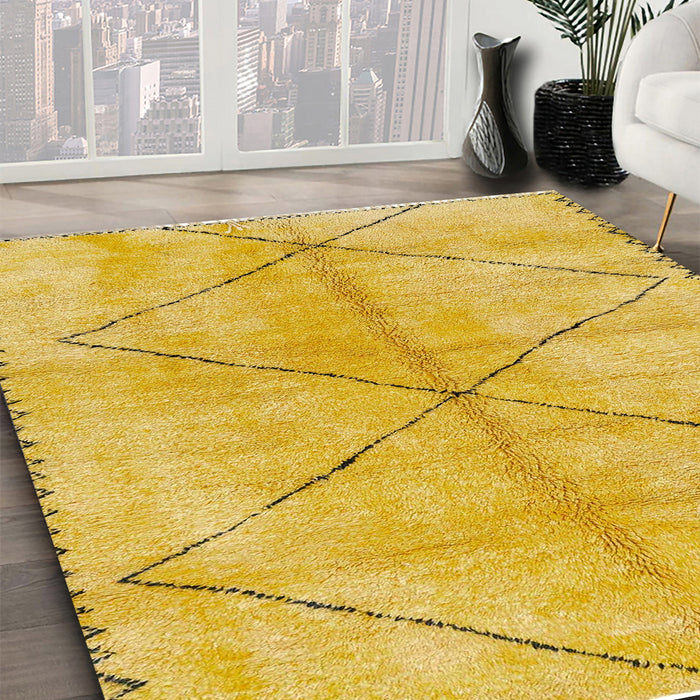 Machine Washable Abstract Orange Rug in a Family Room, wshabs959