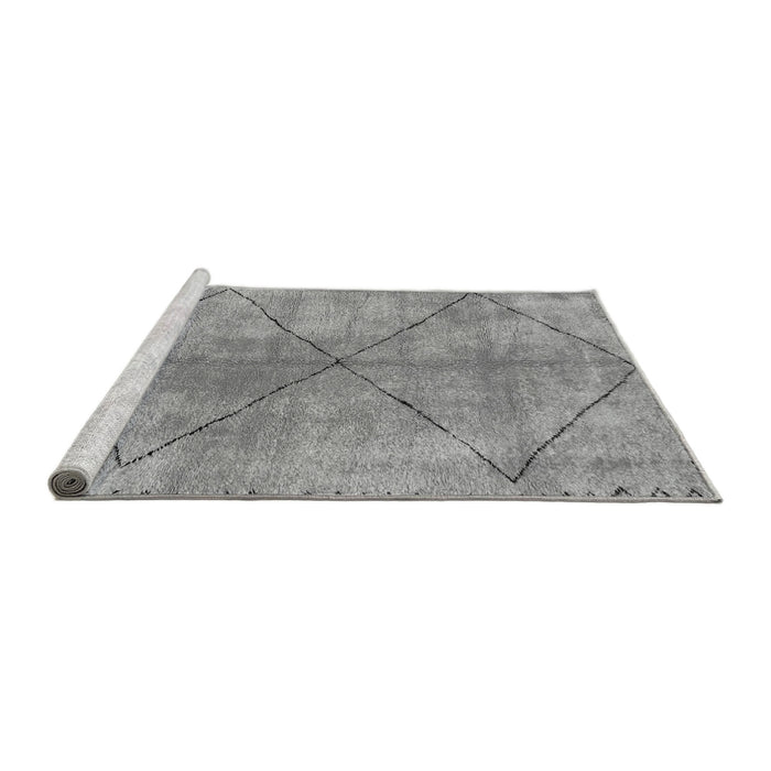 Sideview of Machine Washable Abstract Gray Modern Rug, wshabs959gry