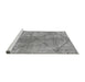 Sideview of Machine Washable Abstract Gray Modern Rug, wshabs959gry