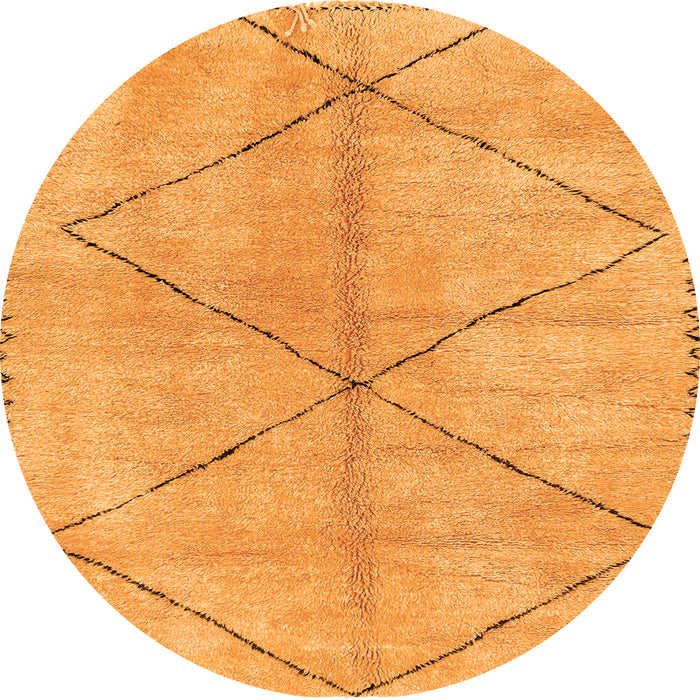 Round Abstract Orange Modern Rug, abs959org