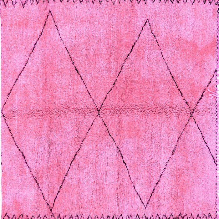 Square Machine Washable Abstract Pink Modern Rug, wshabs959pnk
