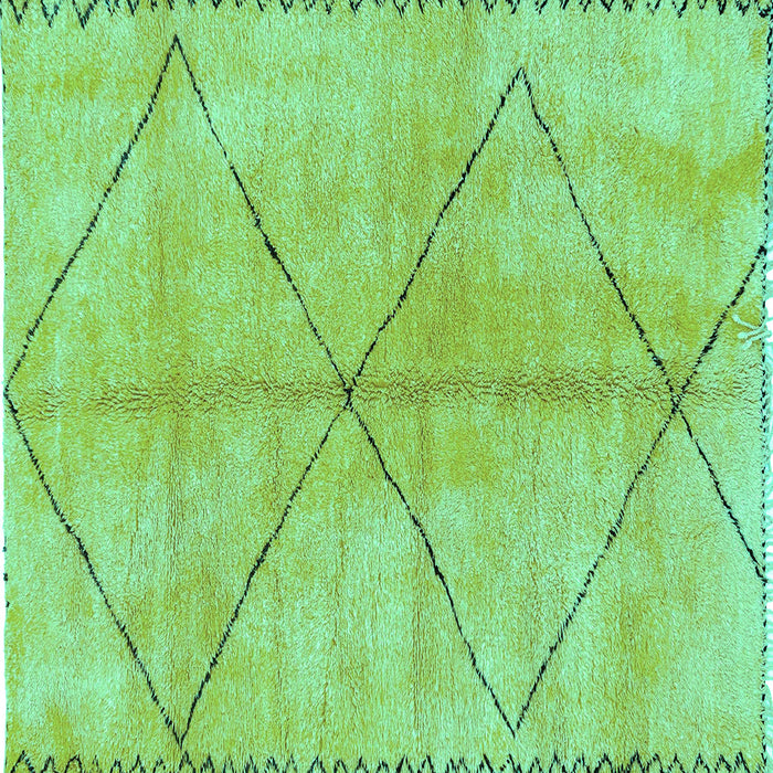 Square Abstract Turquoise Modern Rug, abs959turq