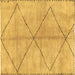 Square Abstract Brown Modern Rug, abs959brn