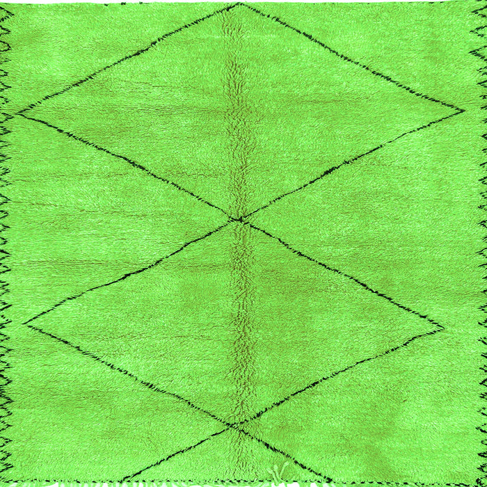 Square Abstract Green Modern Rug, abs959grn