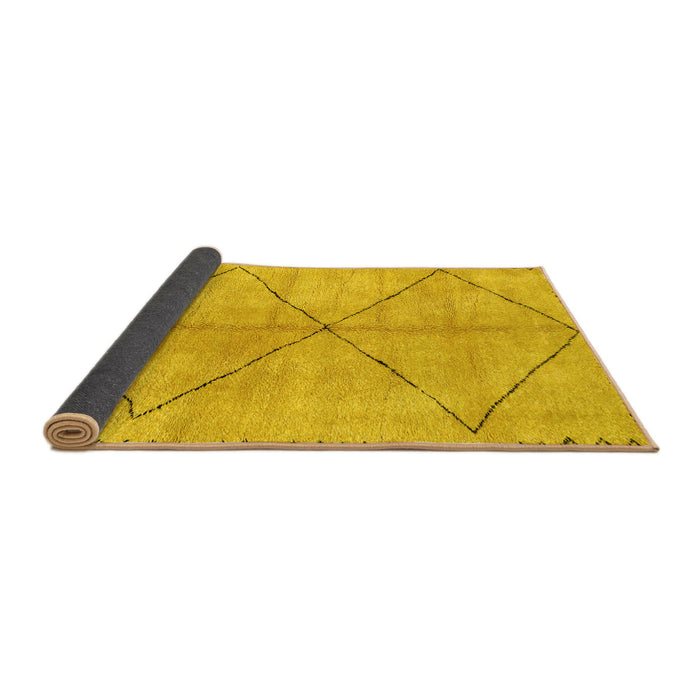 Sideview of Abstract Yellow Modern Rug, abs959yw