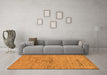 Machine Washable Abstract Orange Modern Area Rugs in a Living Room, wshabs95org