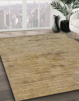 Abstract Dark Gold Brown Modern Rug in Family Room, abs95